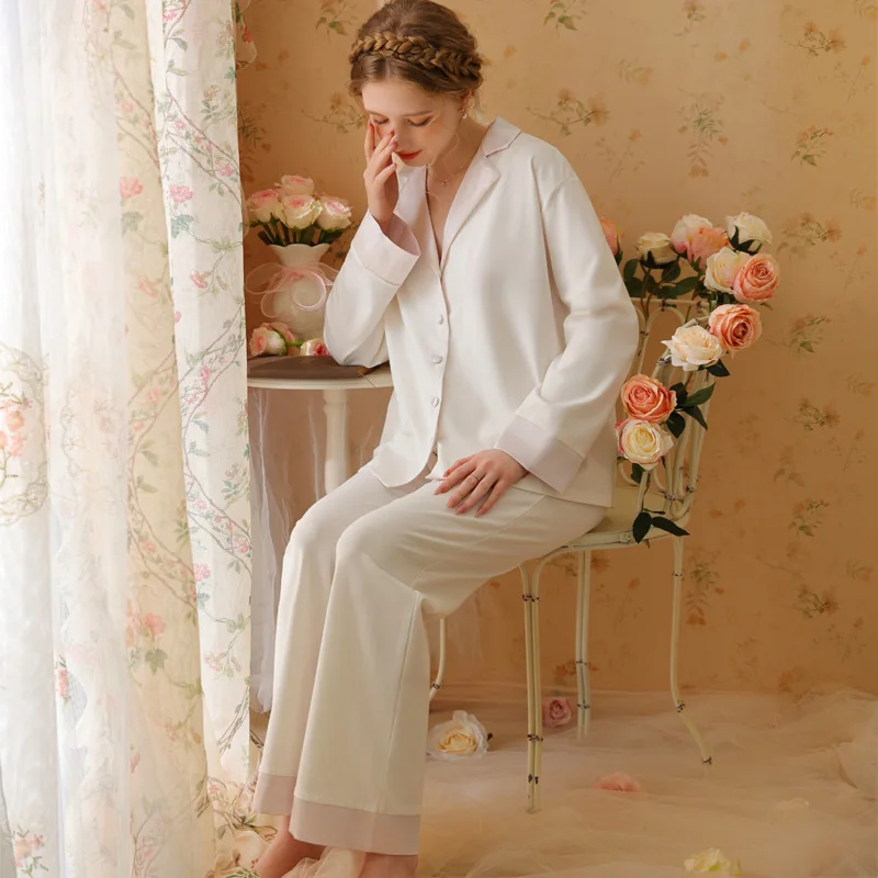 

2023 New Pajamas Set Girl's Long-sleeved Autumn Cotton High-end Trousers Sweet Princess Style Home Clothes