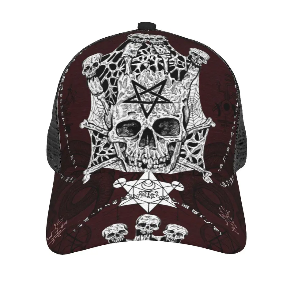 Cappello Snapback Con Teschio Ricamato – Gotico, Regolabile, 100% Cotone, Unisex