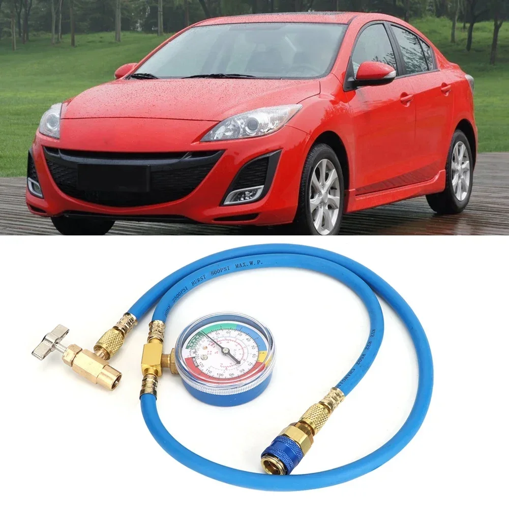 Refrigerant Charging Hose R134A Gauge Automotive AC Refill Kit Gas Pressure Measuring Tool for Car Air Repair