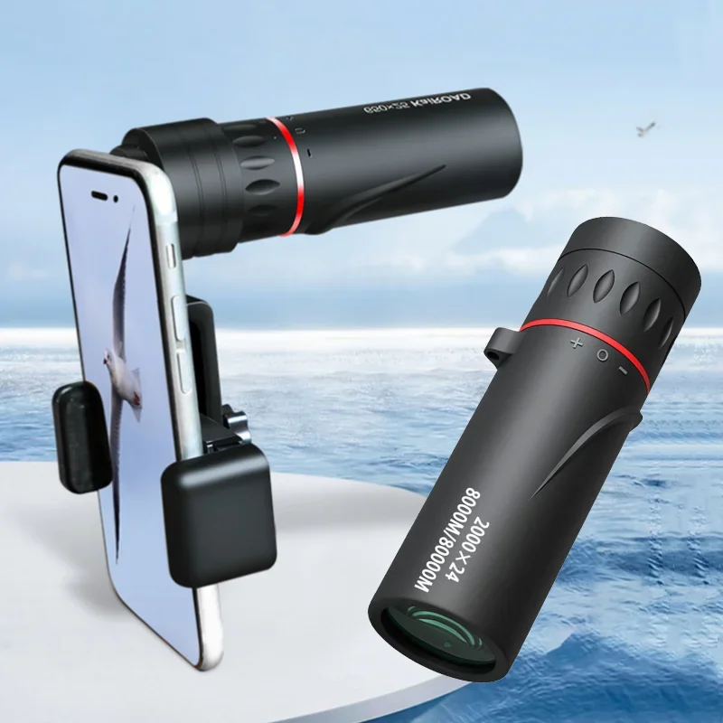 2000X24 Hd Telescopio Monoculare Outdoor Mini Zoom Portatile Telescopio Telefono Telescopio Clip Treppiede Campeggio Birdwatching Telescopi