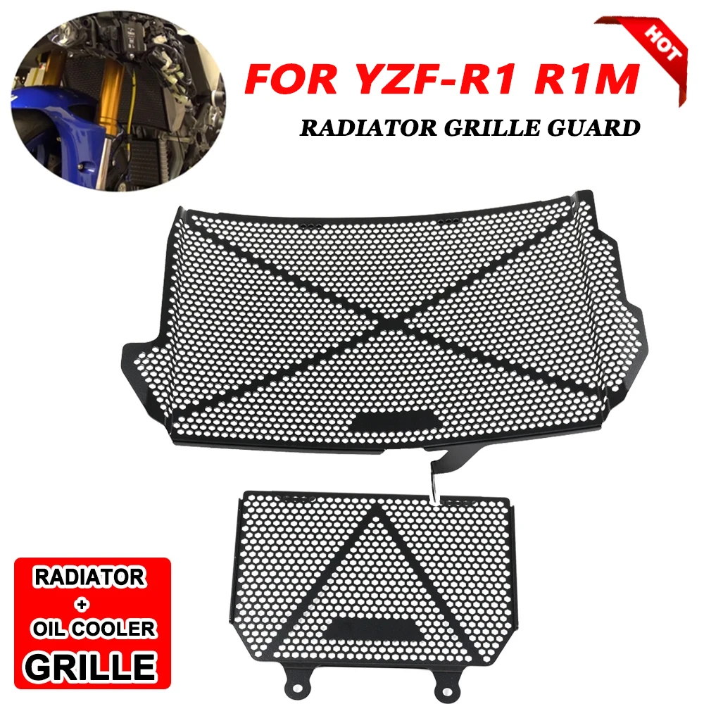 

2024 Motorcycle Accessories Radiator Grille Guard Oil Cooler Cover Protector Mesh For Yamaha YZF R1 R1M YZF-R1YZF-R1M 2015-2023