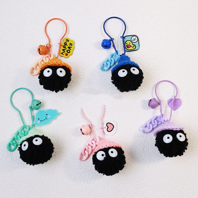 Spirited Away Plush Keychain Toys Miyazaki Hayao Totoro Fairydust Susuwatari Doll Girl Bag Pendant Key Ring Toys for Kids 3