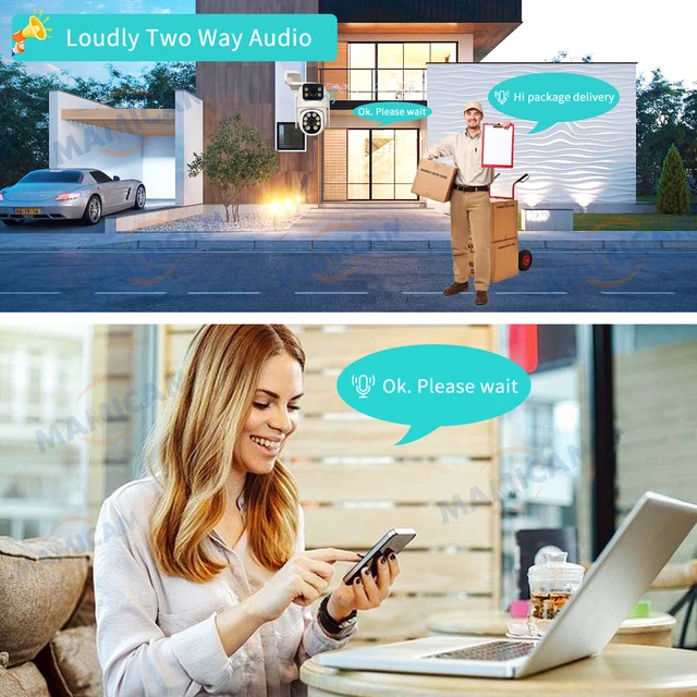 2K 4MP WiFi IP Camera 3G 4G SIM Card Dual Lens Dual Screen PTZ Outdoor Security CCTV Video Surveillance Alarm Light Camhipro 4