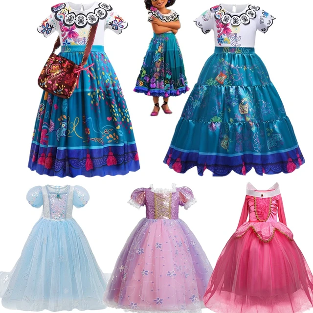 Dessin animé Encanto Mirabel fille princesse robe Isabela charme Costume  Dolores Pepa Disney enfants robes élégantes enfants Vestidos