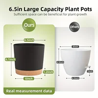 2pcs 16.51cm Flowerpot Removable Bottom Round Flower Pot 6.5inch Detachable Bottom Flower Pot Outdoor Garden Home Supplies 2