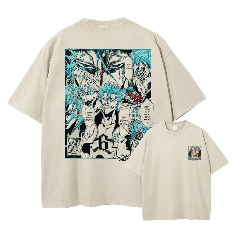Vintage Anime Washed Oversized T-Shirt - Streetwear Short Sleeve Tee