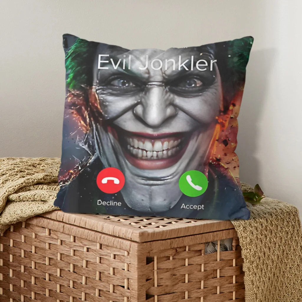 Pillowcase Cushions Cover Cushions Home Decoration Humor Horror Incoming Call From Evil Jonkler Pillows For Sofa 4