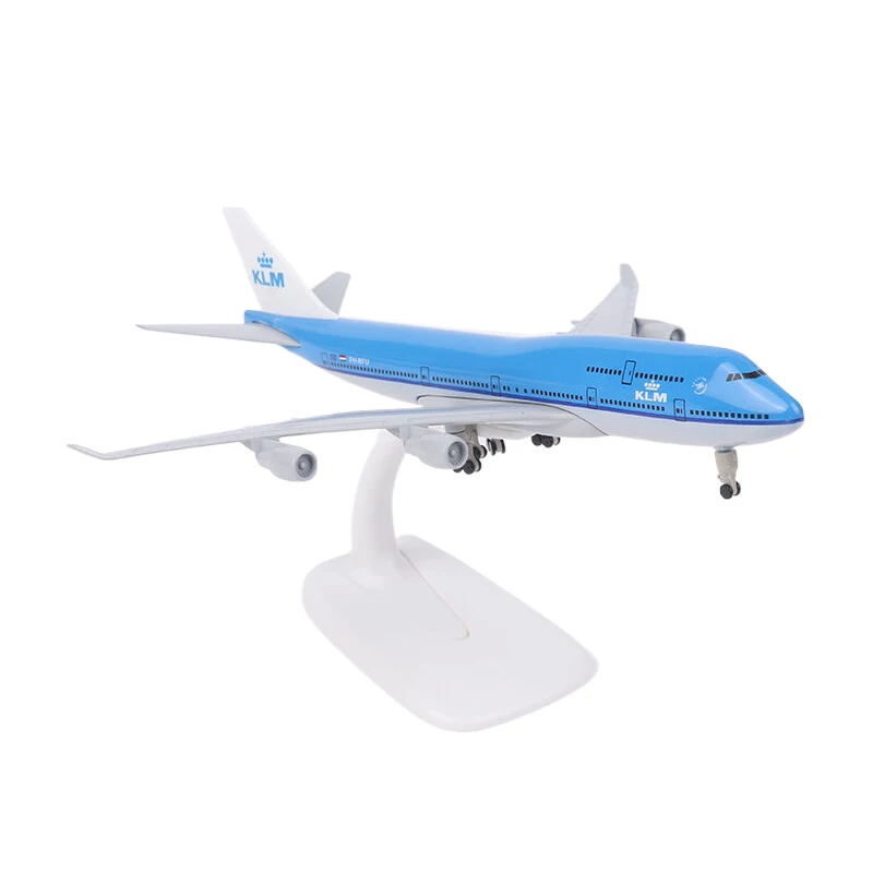 다이캐스트 비행기 모형, 합금 금속 비행기 모형, 랜딩 기어, 항공기 장난감, 네덜란드 KLM 항공 747-400, 20cm