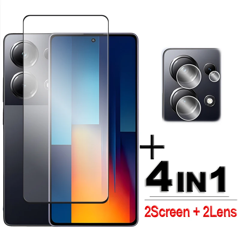 Per Poco M6 Pro Glass Per Poco M3 M4 M5 M5S M6 Pro 4G Vetro Temperato 2.5D Full Cover Glue Screen Protector Per Poco M6 Pro Film