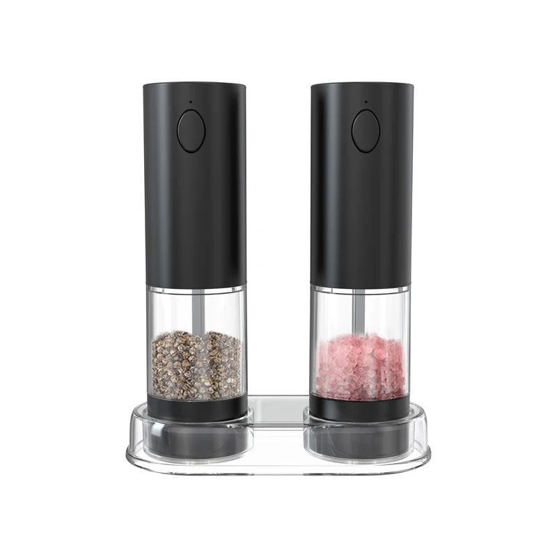 Electric Salt and Pepper Grinder USB Rechargeable Adjustable Coarseness Automatic Spice Mill Kitchen Gadget with LED Light