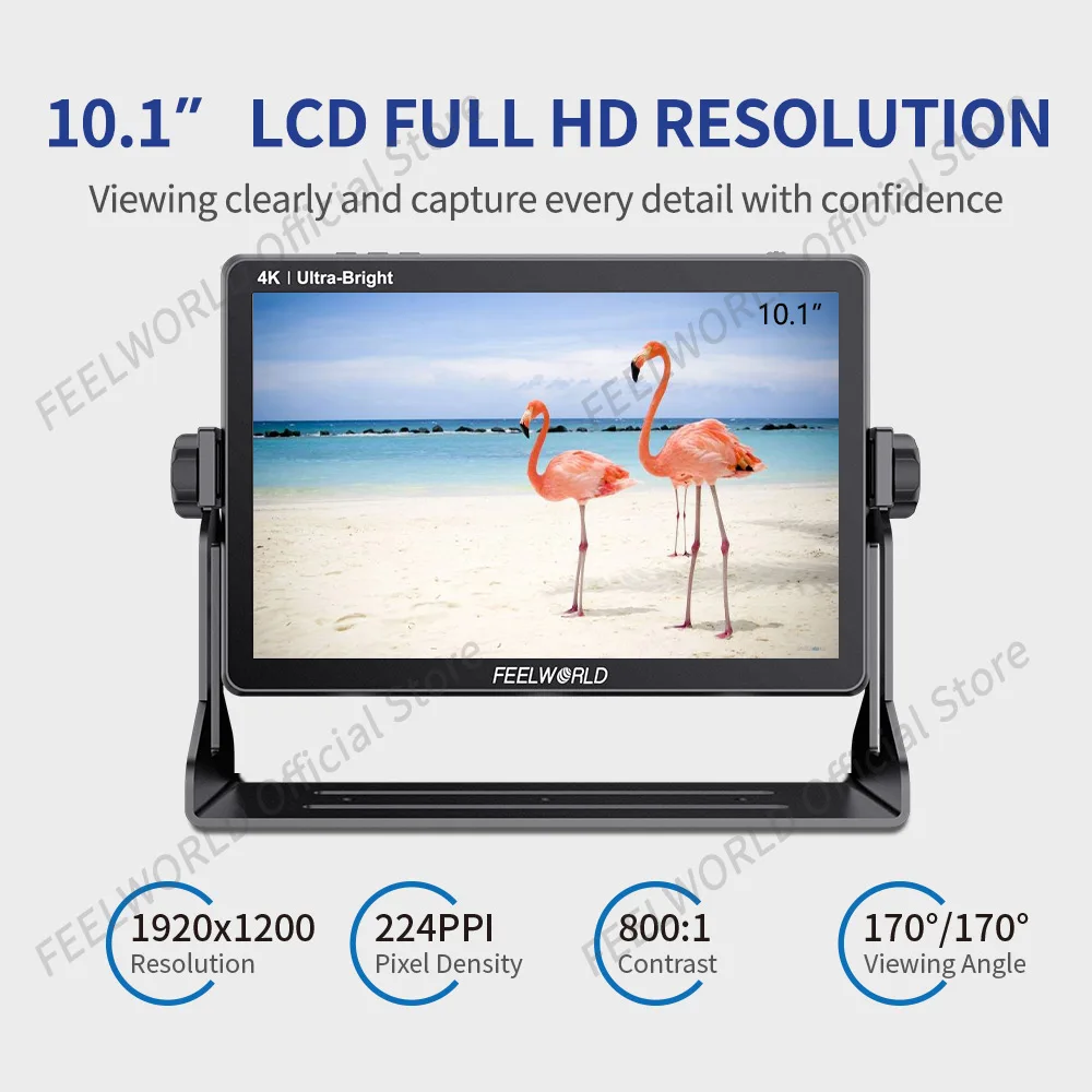 FEELWORLD 10.1 Inch Touch Screen 2000nit Ultra Bright IPS 3DLUT 3G-SDI HDMI DSLR Camera Field Monitor with F970 External LUT11