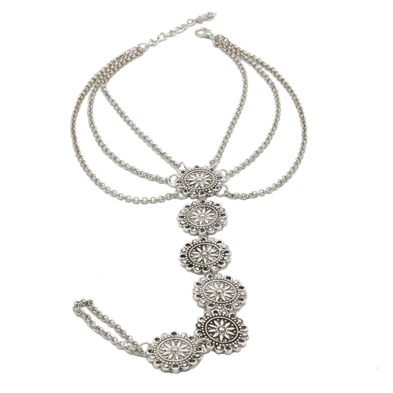 

449B Anklet Bracelet Barefoot Sandals Women Beach Ankle Chain Wedding Foot Jewelry Ankle Jewelry Coin Pendant Chain