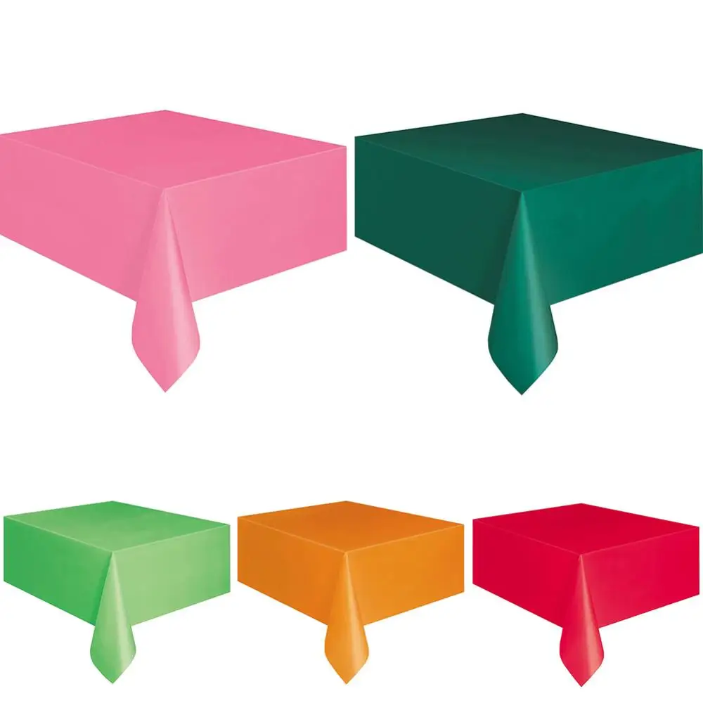 Disposable Plastic Party Wedding Tablecloth Set Catering Meal Tableware Table Cloth Rectangular Solid Color Table Cover Decor table cloth rectangular tablecloth disposable tablecloth