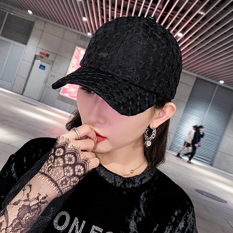 

Summer Lace Hat Cotton Baseball Cap for Women Breathable Mesh Girls Snapback Hip Hop Fashion Female Caps Adjustable Visor Cap