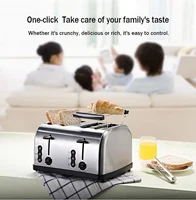PBOBP Breakfast Toaster Bake Toast Light Home Use 1500W Toaster Oven Double-Sided Baking 3-Speed Function Intelligent Timer 1
