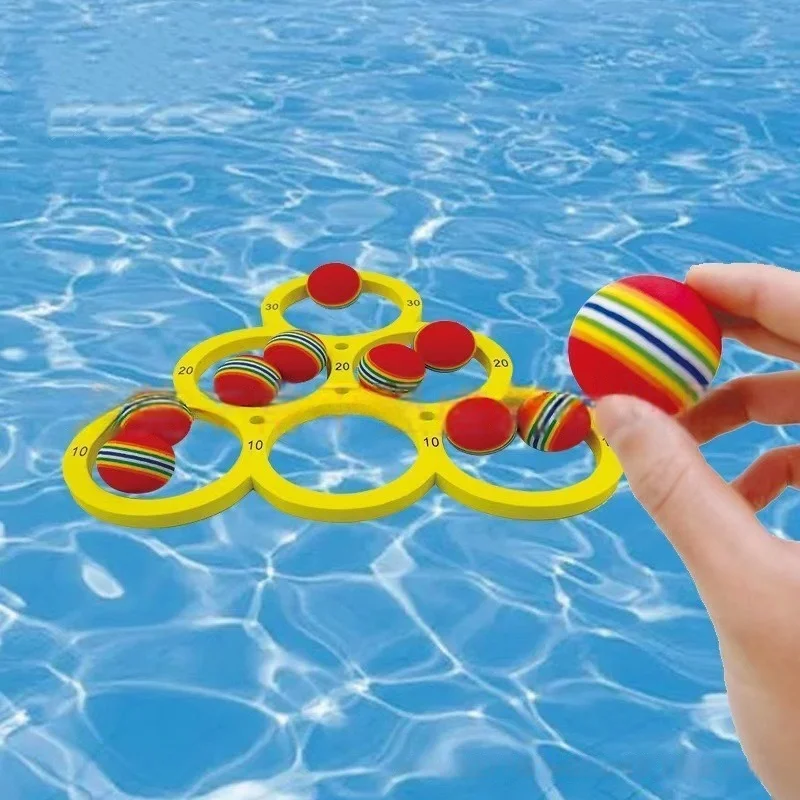Water Sports Floating Pool Game Toy Pool Kids Toy Throwing Ring Set Durable EVA Material Floating Throwing Ring Sports Ball