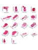 Children's play house toys, make-up mirror playset, storage suitcase, pretend makeup props with hair dryer 5