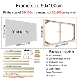 Elegant Wooden Canvas Wall Frame (50x100cm)
