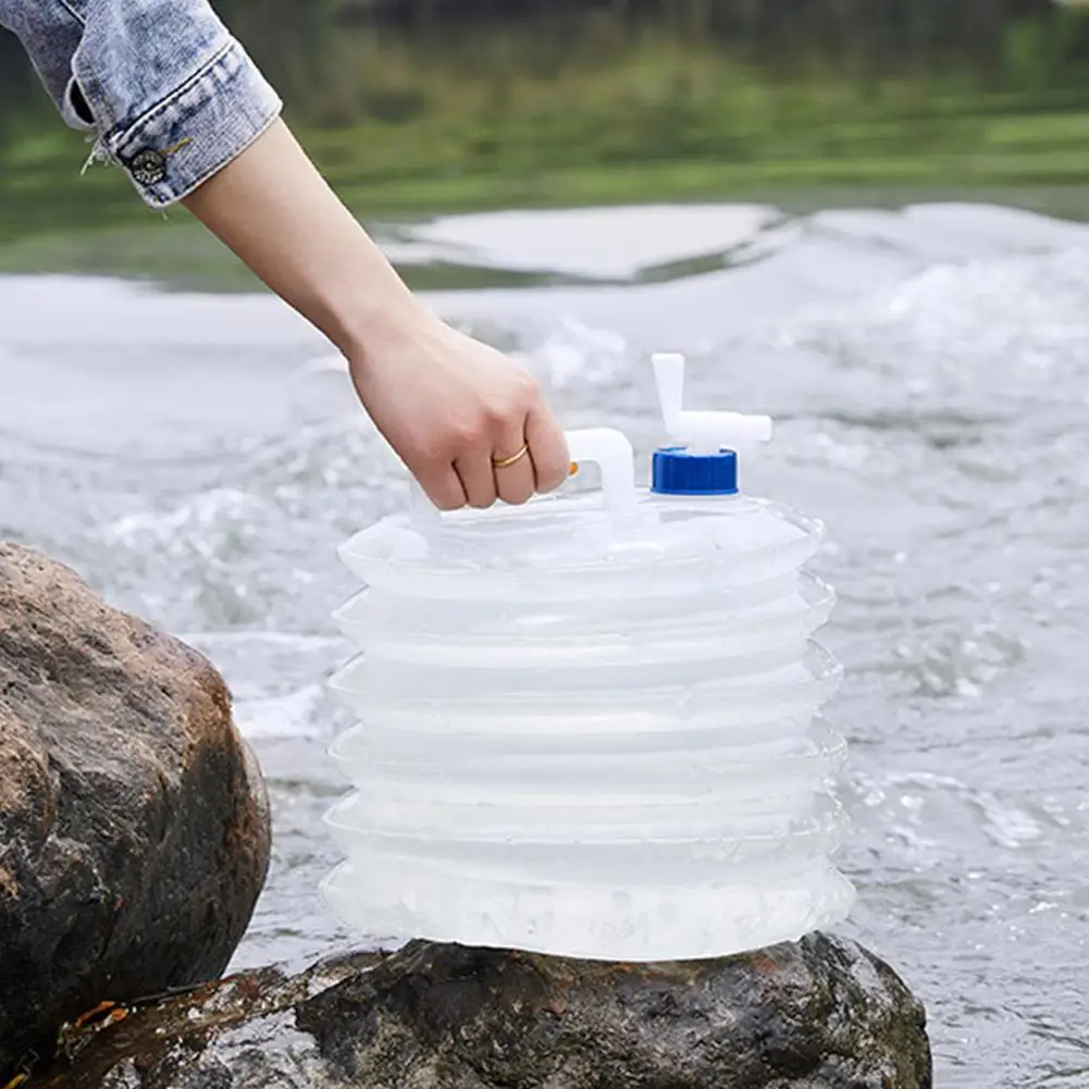 야외 캠핑용 접이식 물통, 접이식 물병, 휴대용 물 저장 기어, 3L-15L 