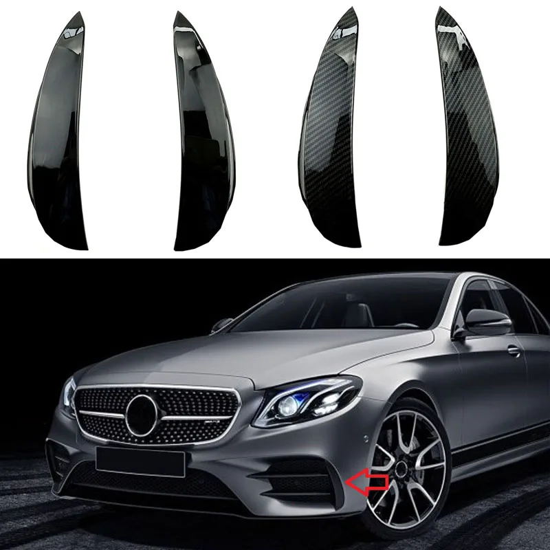 

Carbon Fiber Car Front Bumper Wind Knife Spoiler Cover Trim ABS Stickers For Mercedes-Benz E-ClassE200L E300L E43 AMG Auto Parts