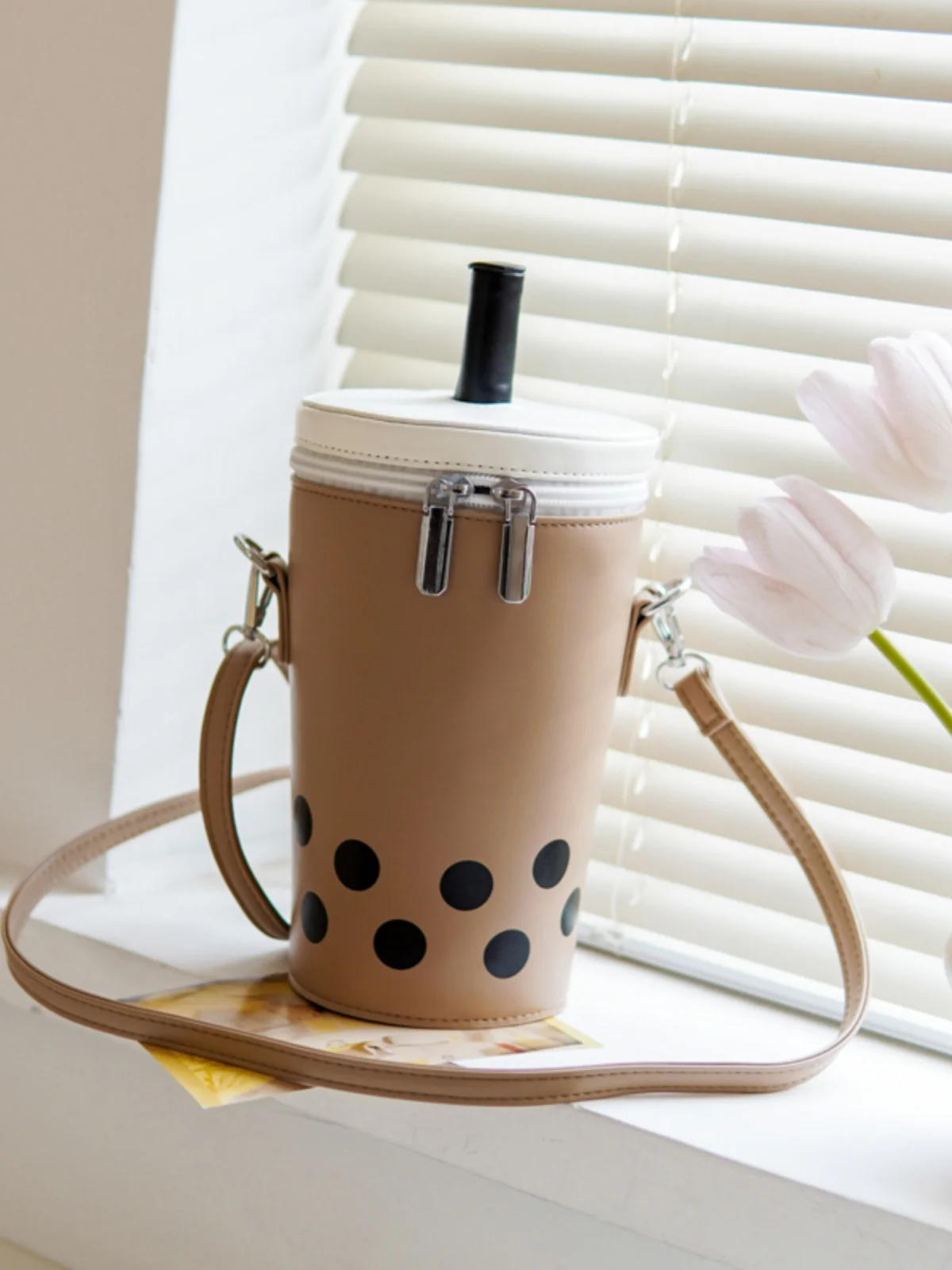 

Milk tea cup female new texture creative design cute girl bucket all crossbody bag