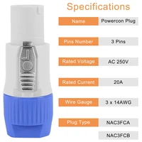 10PCS Powercon Connector Male Plug 3 Pin Speaker Plug 3 Pin Male Power Connector 20A 250V AC Power Plug Adapter - Image 4