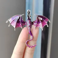 2024 Europe and the United States Explosive Enameled Dragon Brooch Manufacturers Custom Diamond-encrusted Animal Pins Cross-bord 2