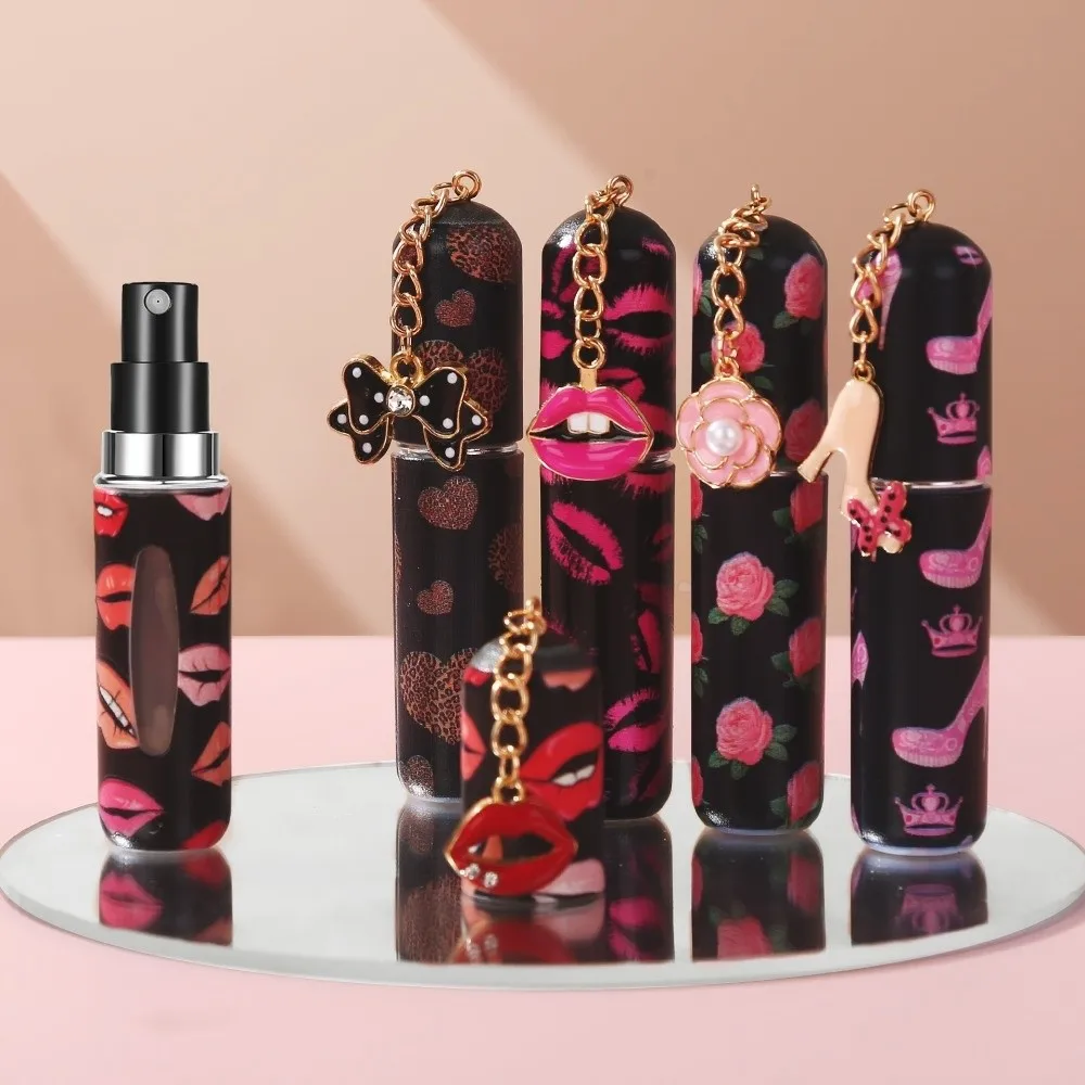 New 5ml Mini Perfume Bottle Empty Portable Empty Cosmetic Containers Storage Sprayer Refillable Spray Rotating Bottle