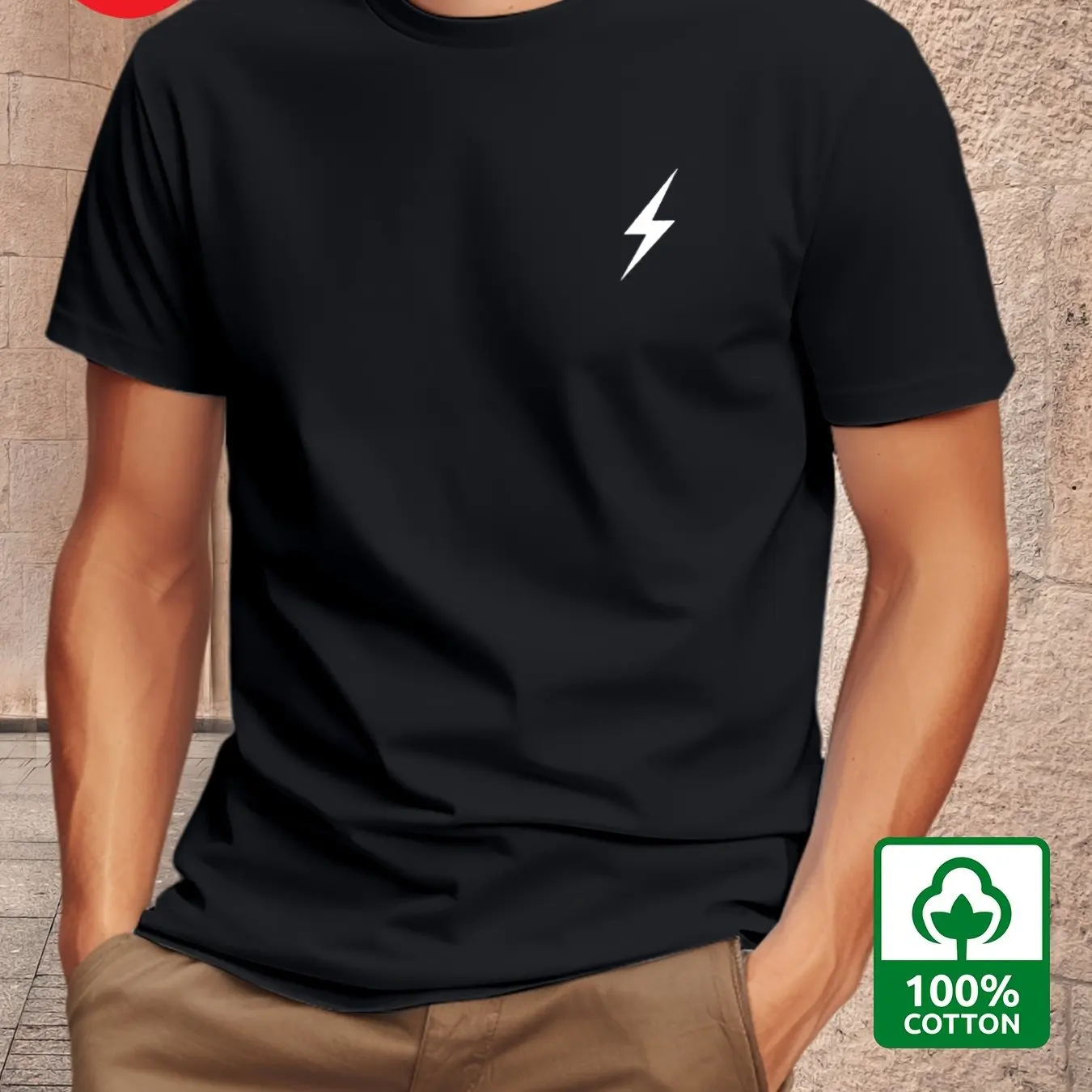 تي شيرت رجالي صيفي 100% من القطن الخالص كاجوال فضف...