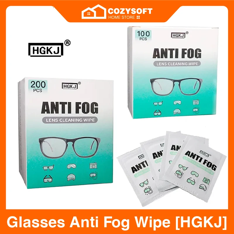100/200p Glasses Anti Fog Wipe HGKJ Anit-fog Wet Cloth For Eyeglasses Sunglasses Goggles Helmet Shields Dive Masks Sport Glasses