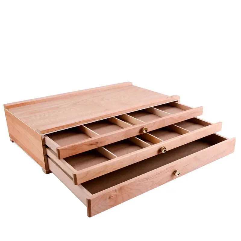 Desktop Easel Wooden Storage Painting Box 40.9x25.9cm sketch easel wooden easel wood table easel 3-layer Drawer Portable Oil Painting Box Sketch Pencil Tool