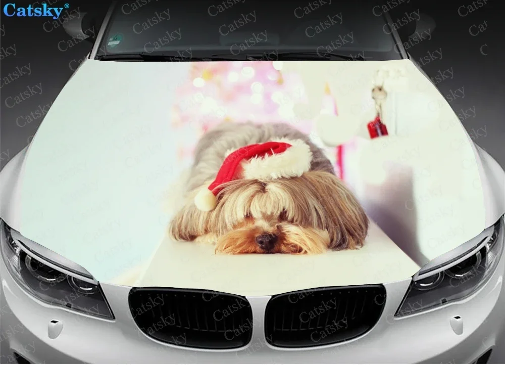 

Yorkshire Terrier Dog Print Car Decal Car Hood Wrap Decal Vinyl Sticker Full Color Graphic Car Hood Wrap Decal Vinyl Sticker