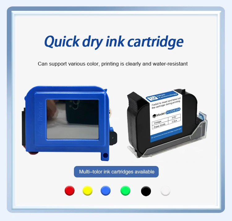 DC11 25.4mm/1 inch Portable Mini Printer Handheld Inkjet Printer Non-encrypted Q