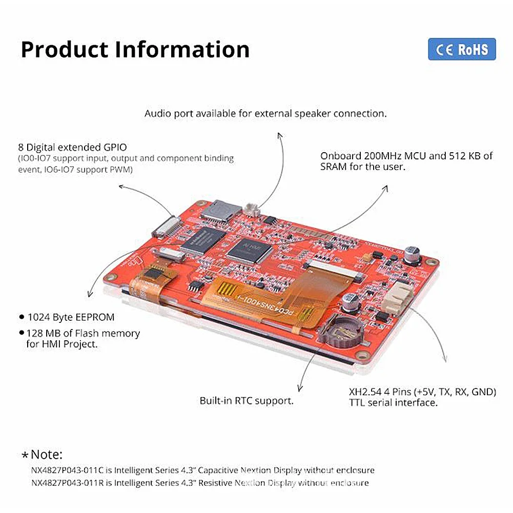  ǰ LCD-TFT HMI ÷,    ׽ ġ г, 480x272, 4.3 ġ