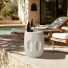 Outdoor Side Table, 18.9" Cement Outdoor End Tables for Patio, Garden Accent Table, Modern Small Round Side Table for Outside 2