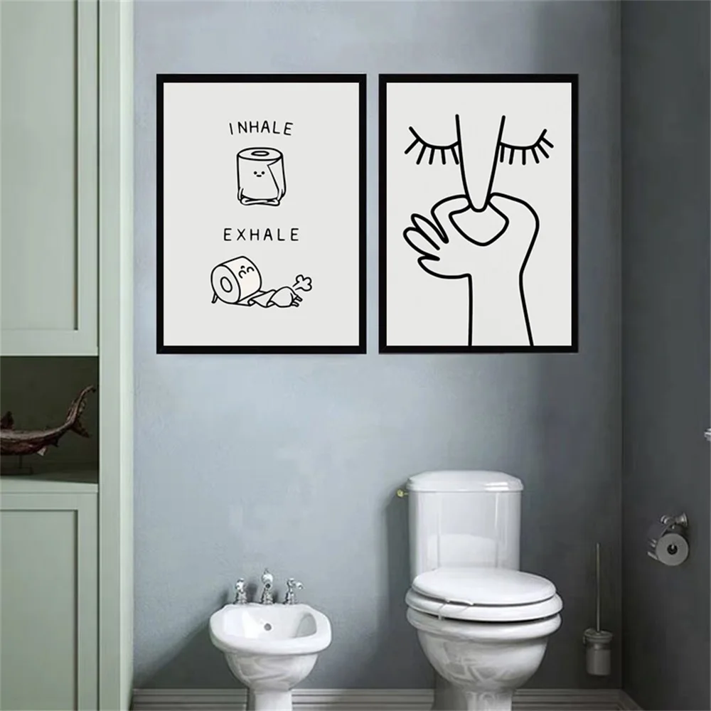 Affiche Humoristique avec Mauvaise Odeur pour Décoration de Maison,  Peinture sur Toile Minimaliste, WC, Toilette, Art Mural, Image Imprimée -  AliExpress