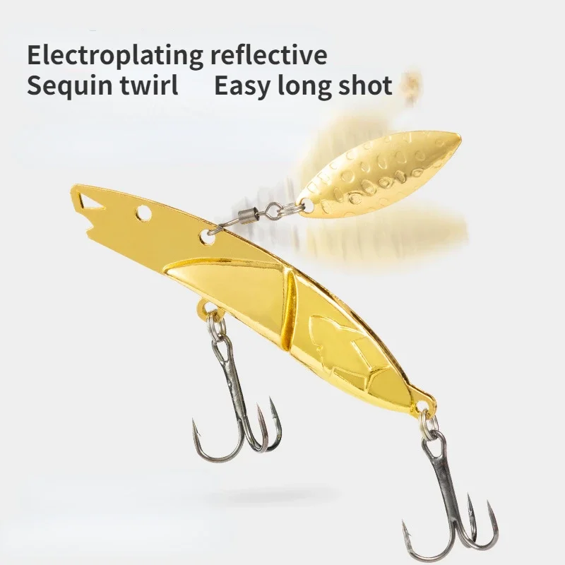 

VIB Vibration Fishing Lure Luya rotating sequin With Metal Sinking Spinner Spoon Hard Bait Sequins Artificial Bait Small Hard