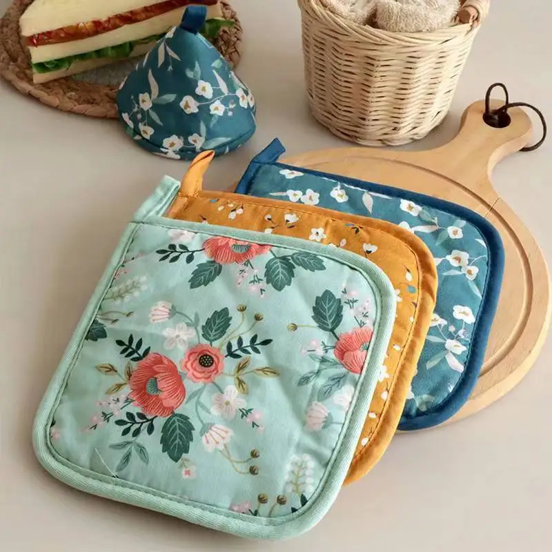 Silicone Oven Mitts Kitchen Gloves Silicone Oven Gloves Cotton Pot Holders Oven Mitts Kitchen Pot Holder