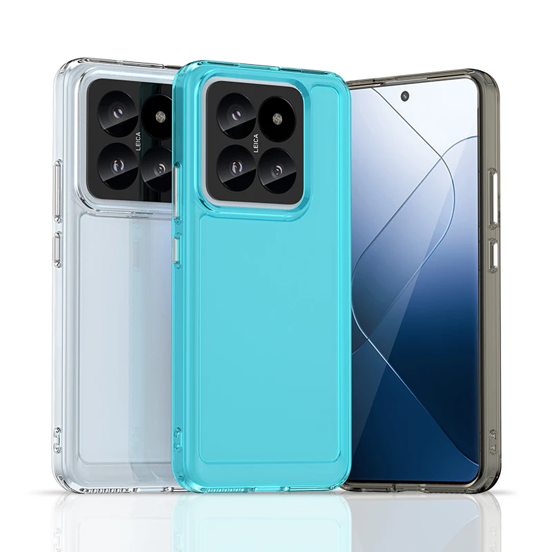 Custodia Trasparente Per Xiaomi 14 Pro Cover Per Xiaomi 14 Pro Fundas Coque Candy Color Soft Flessibile Tpu Phone Bumper Xiaomi 14 Pro