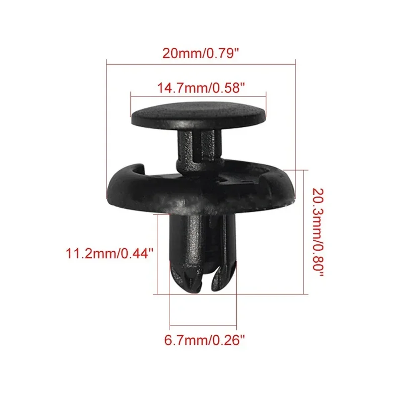 7mm Hole Bumper Fender Retainer Clip Rivet Fastener Clips 09409