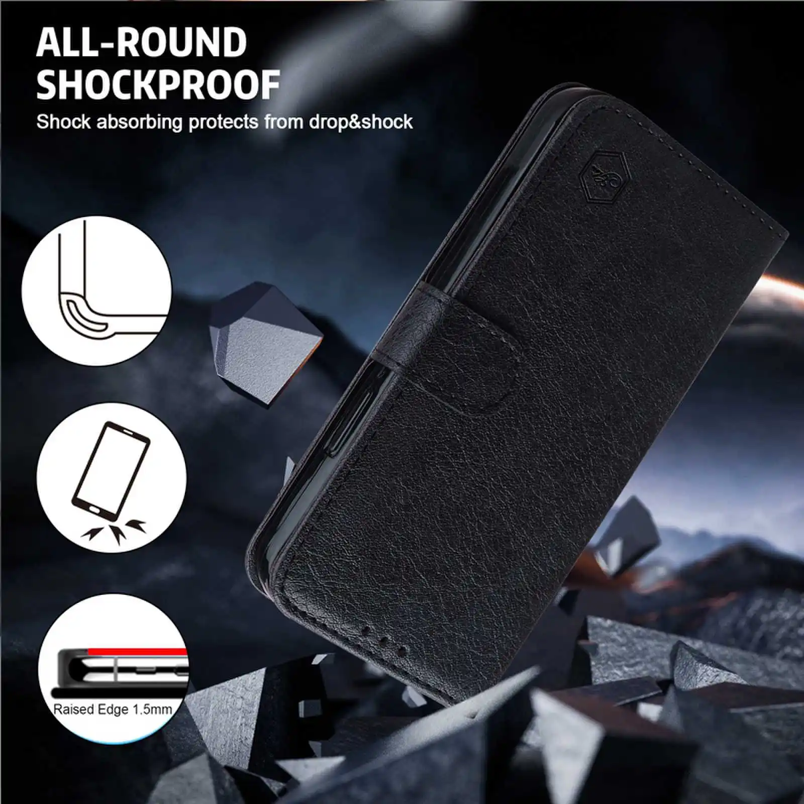 Deluxe Magnetic Flip Leather Wallet Phone Case