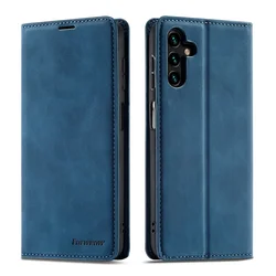 Forwenw Premium Magnetic Flip Wallet Phone Case - Galaxy A81 (Blue)
