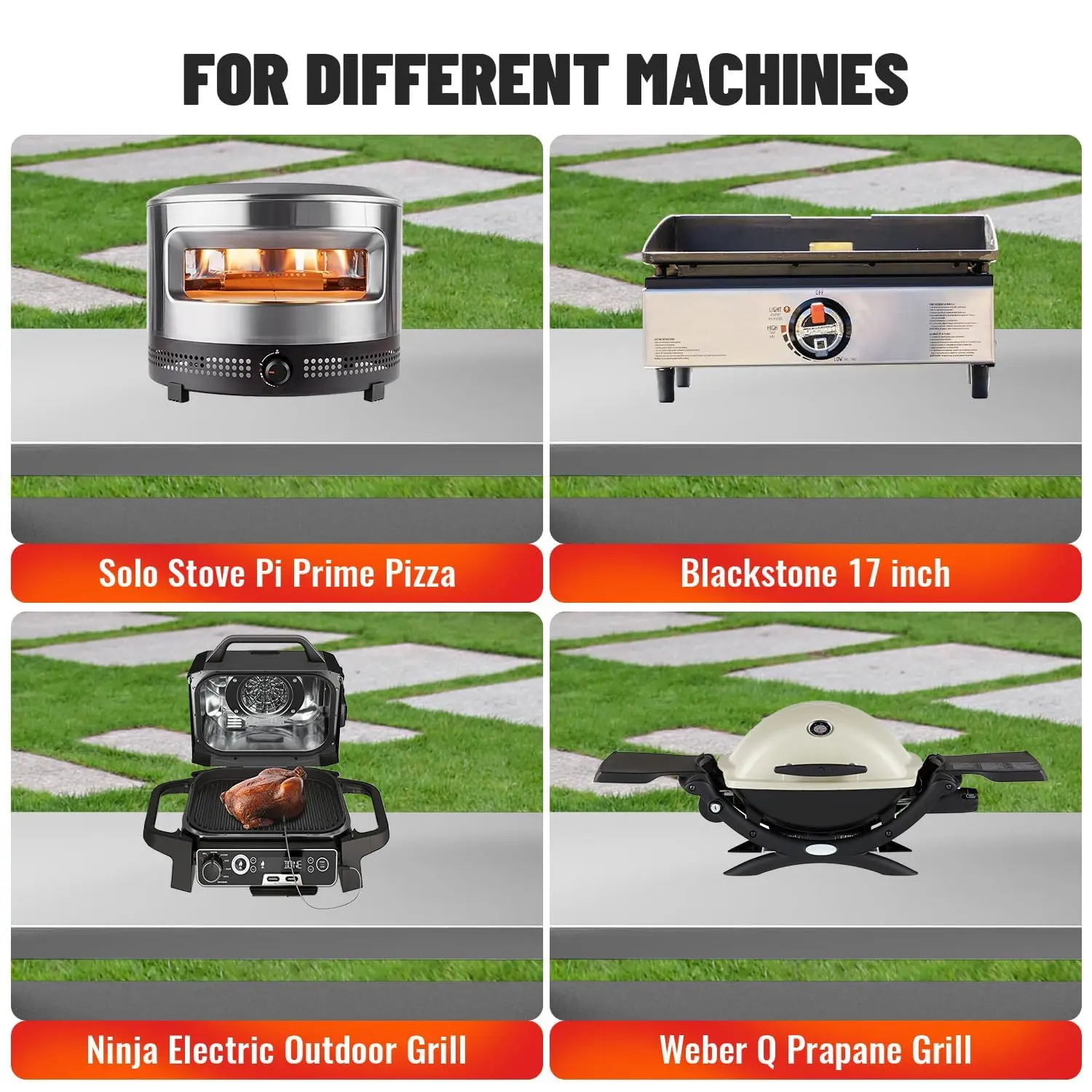 XL Outdoor Grill Cart with Cabinet, Extra-Wide Stainless Steel Table Top, Large Spice Rack & Lockable Wheels,Customized 3