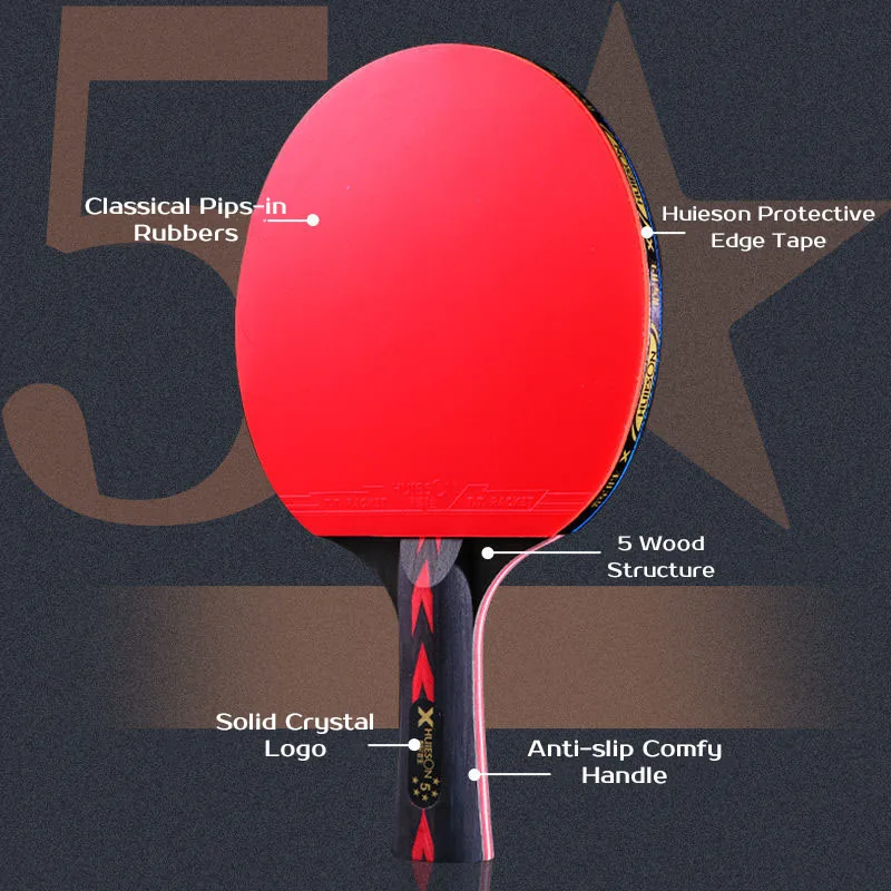 5/6 Star Table Tennis Racket Huieson Carbon Offensive Ping Pong Racket Paddle with Cover Bag table tennis racket