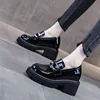 New Spring and Autumn Fashion British Style Women's Thick Soled High Heels Metal Decorative Single Shoes 3