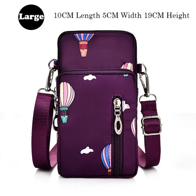 Universal Mobile Phone Bag For Samsung/iPhone/Huawei/HTC/LG Case Wallet Outdoor Sport Arm Purse Shoulder Bag Women Phone Pouch Large QQ Purple