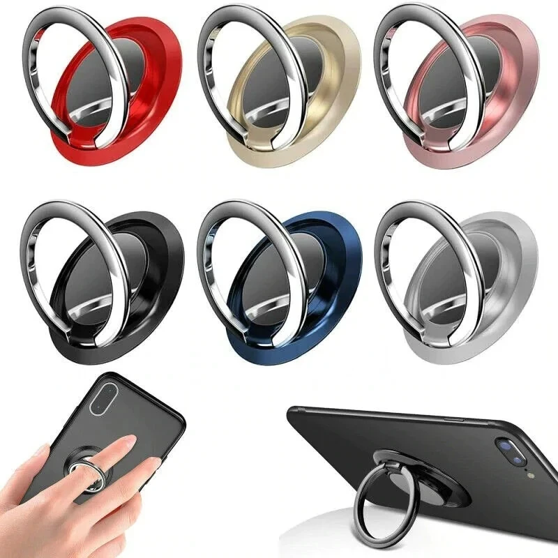 360 Degree Rotating Finger Ring Mobile Phone Holder for iPhone Samsung Huawei Redmi Universal Car Magnetic Mount Pad Metal Stand
