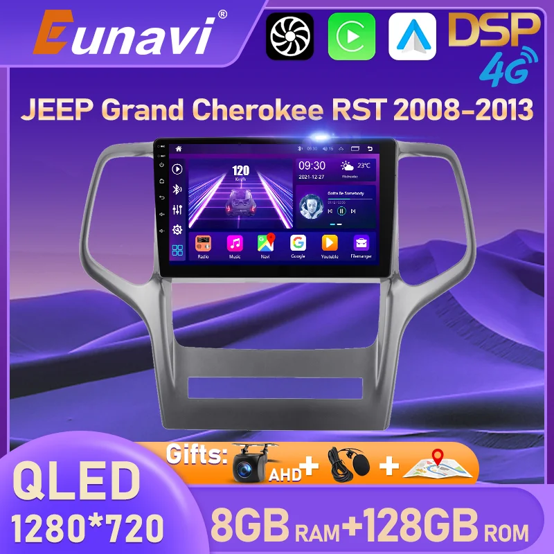 Eunavi Авторадио 2 Din Android авто для Jeep Grand Cherok 2008-2013 автомобильный Радио