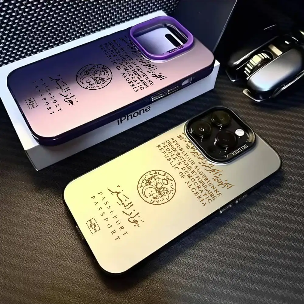 Algeria Passport Logo Multicolor Matte Metallic Aurora Phone Case