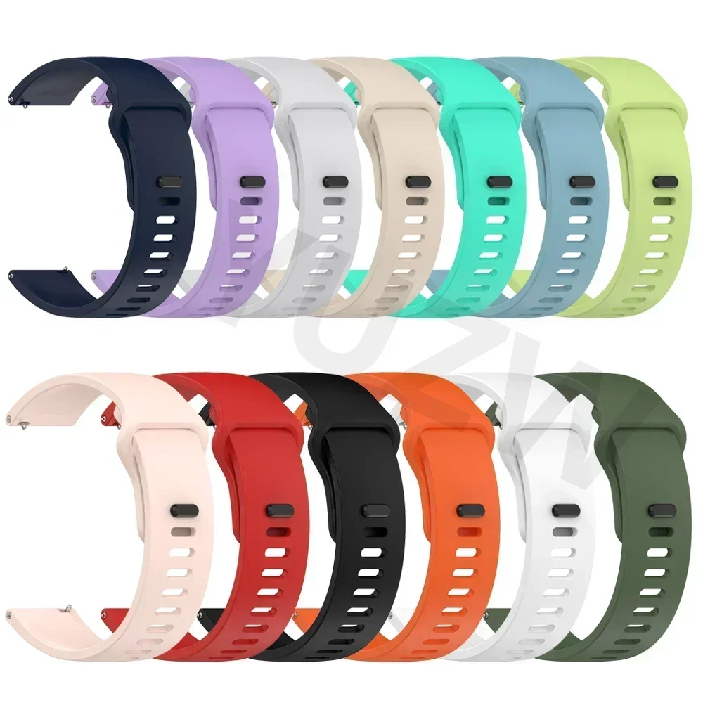 Versatile Silicone Smartwatch Strap - Adjustable 20mm/22mm Band